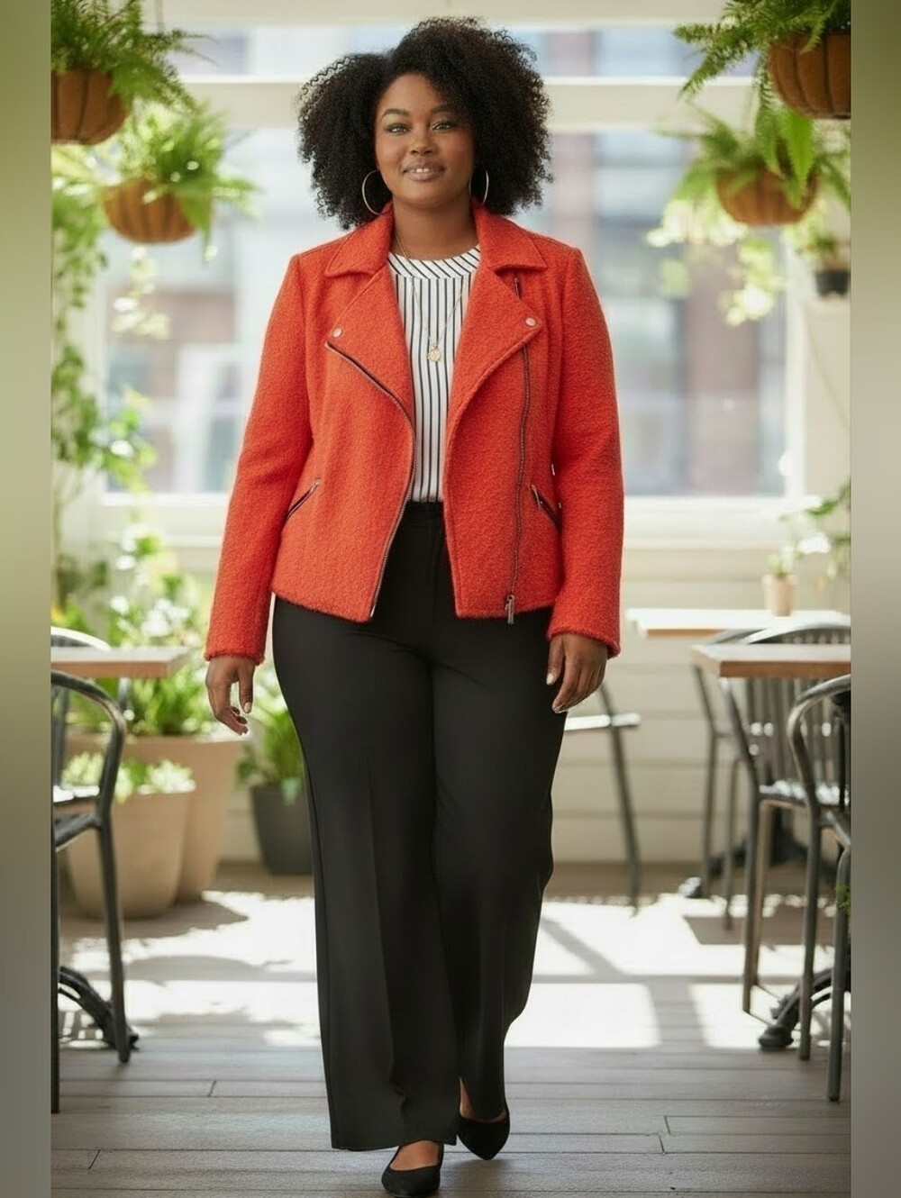 Dex The Suit Shop 100% Cotton, Scarlet Red Zip Cropped Jacket SZ L
